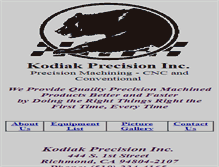 Tablet Screenshot of kodiakprecisioninc.com